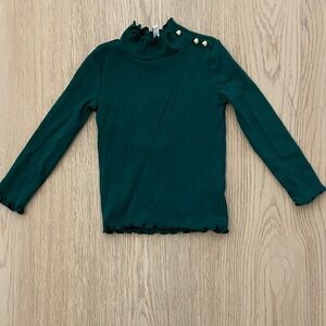 Janie and Jack Teal Long Sleeve Top with Ruffles